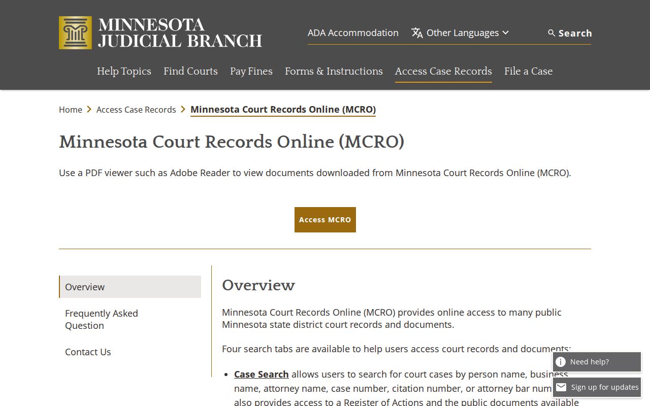 Scott County released inmate MCRO court search overview